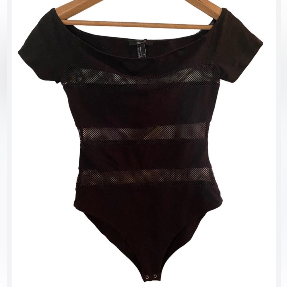 Forever 21 Black Mesh Women’s Bodysuit